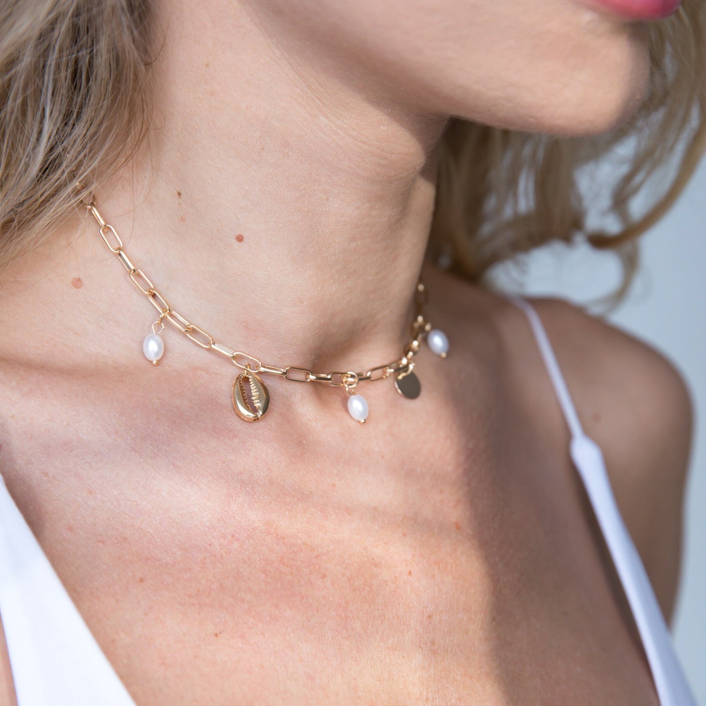 Laryssa Sea Shell Pearl Necklace