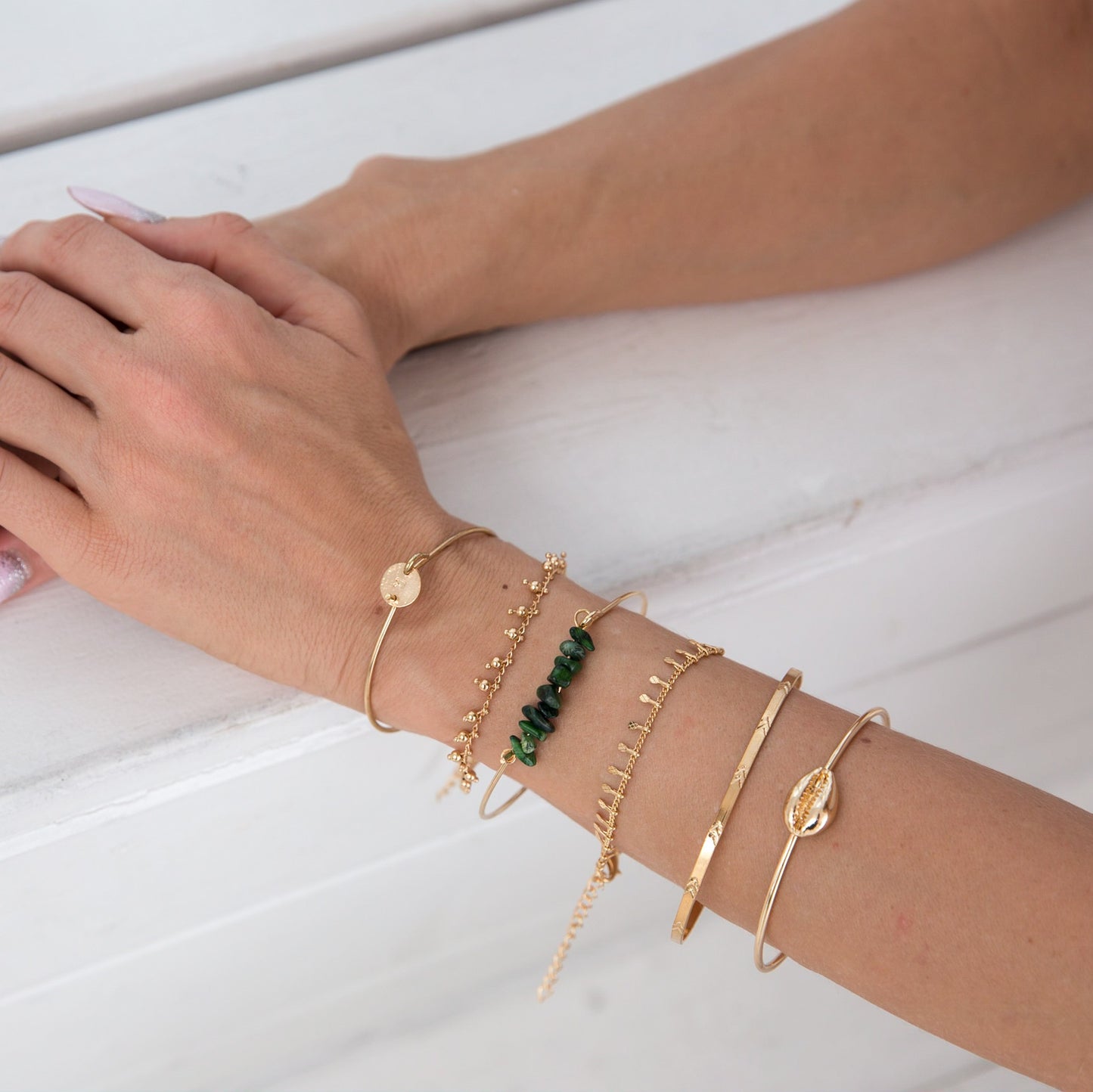 Bella Emerald Multi Layer Bracelet
