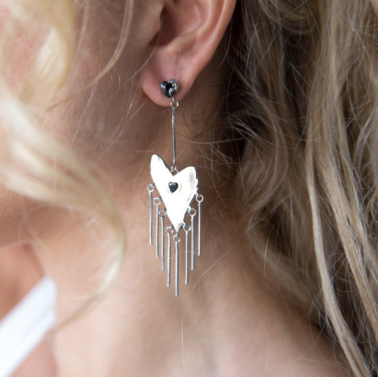 Gertruda Silver Asymmetric Heart Earrings