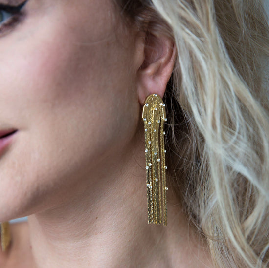 Crystal Gold Chandelier Earrings